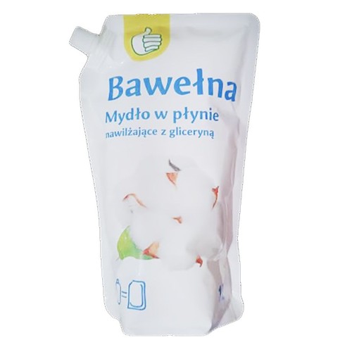 Mydło w płynie nawilżające z gliceryną Bawełna zapas Auchan 1 l