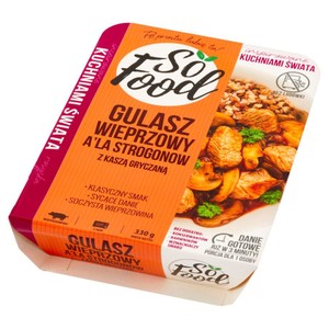 Gulasz wieprzowy A’la strogonow z kaszą gryczaną So Food 330 g