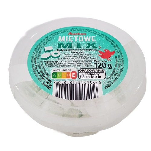 Pastylki pudrowe miętowe mix Auchan 120 g