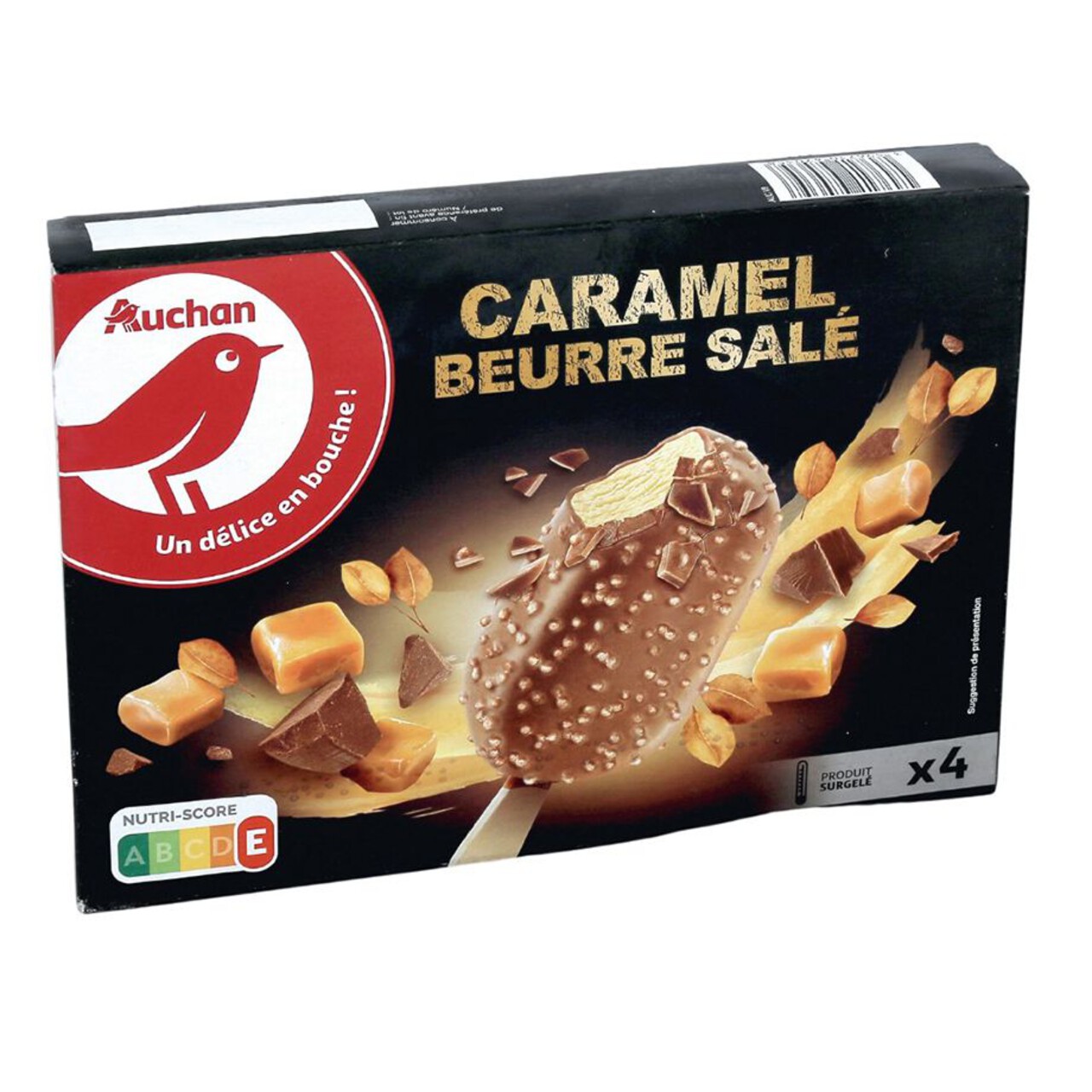 Lody o smaku słonego karmelu Auchan 4 x 70 g