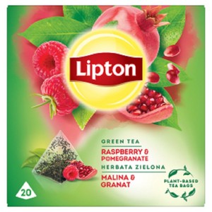 Herbata zielona aromatyzowana o smaku: malina i granat Lipton 20 torebek