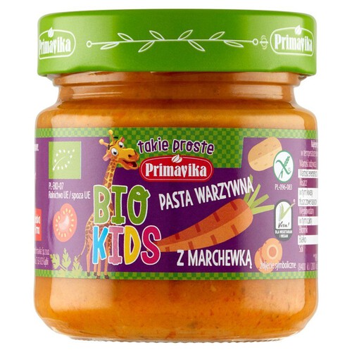 BIO Kids Pasta warzywna z marchewką Primavika 160 g