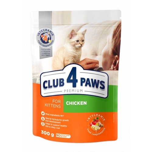 Karma sucha z kurczakiem dla kociąt  Club4Paws 300 g