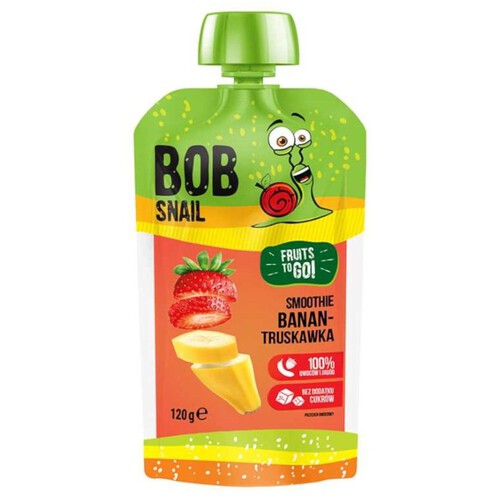 Smoothie bananowo-truskawkowe bez dodatku cukru Bob Snail 120 g