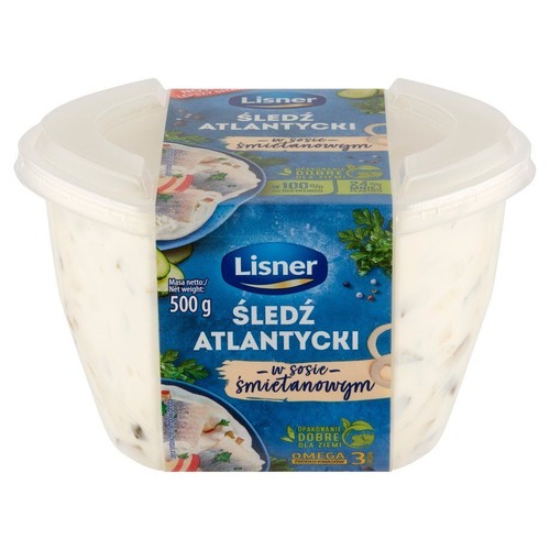 Śledź atlantycki w sosie śmietanowym Lisner 500 g