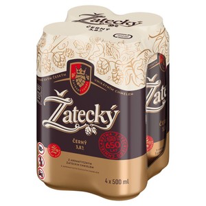 Piwo ciemne Cerne alk. 3,8 % obj.  Zatecky 4 x 500 ml
