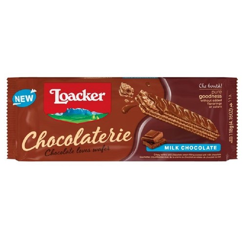 Wafle Chocolaterie w mlecznej czekoladzie Loacker 118 g