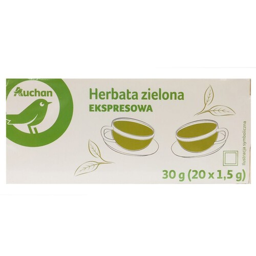 Herbata zielona ekspresowa Auchan 20 torebek