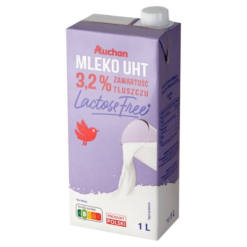 Mleko UHT 3.2% bez laktozy 1l  Auchan 1 l