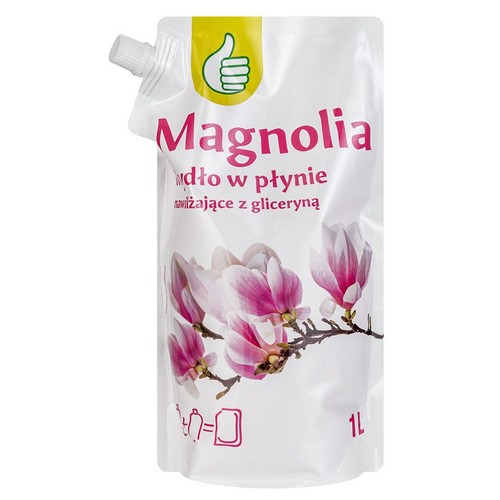 Mydło w płynie nawilżające z gliceryną Magnolia zapas Auchan 1 l