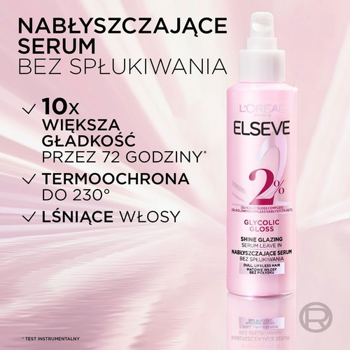 Elseve Serum nabłyszczające Glycolic Gloss  L'Oreal Paris 150 ml
