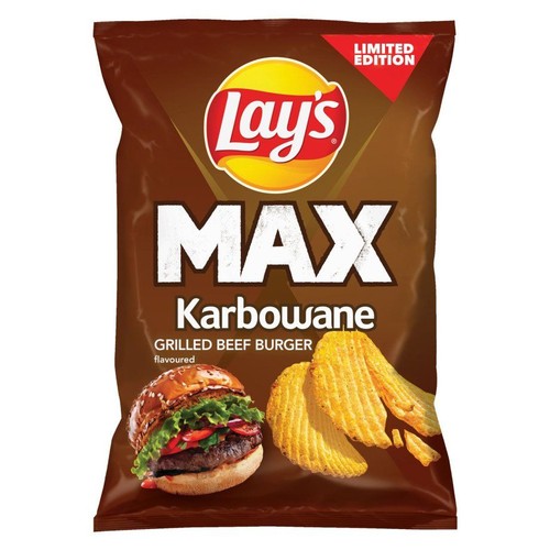 Chipsy ziemniaczane karbowane o smaku grillowanego wołowego burgera Lay's 190 g