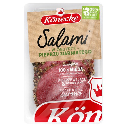 Salami z pieprzem ziarnistym plastry  Konecke 100 g