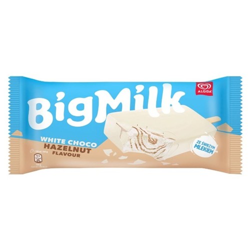 Lody śmietankowe z sosem o smaku czekolady i orzechów laskowych   Big Milk 100 ml