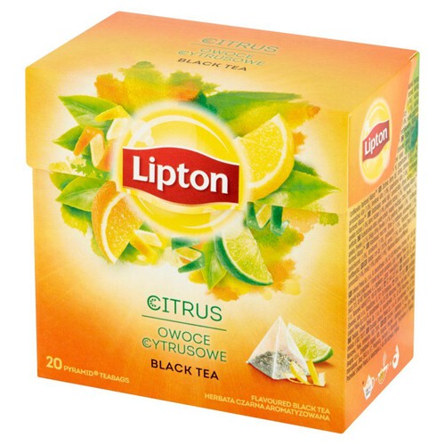 Herbata czarna aromatyzowana owoce cytrusowe Lipton 20 torebek