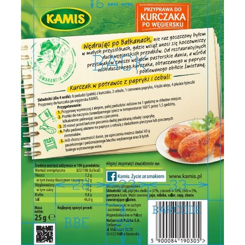 Przyprawa do kurczaka po węgiersku Kamis 25 g