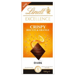 Czekolada gorzka Crispy biscuit & orange Lindt 100 g