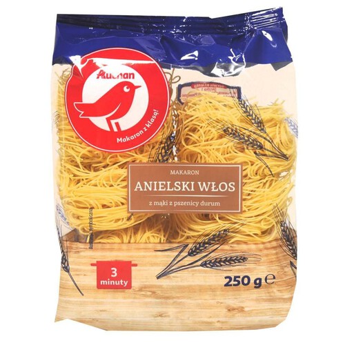 Makaron nitki Anielski Włos z mąki z pszenicy durum Auchan 250 g