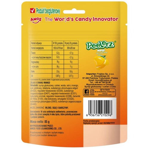 Żelki Peelerz o smaku mango Amos 65 g