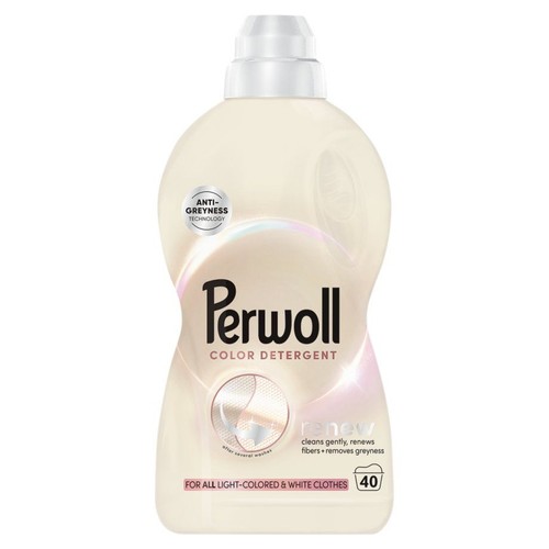 Płyn do prania Perwoll Color Detergent. Odnawia włókna, usuwa szarość. Do jasnych i białych tkanin.