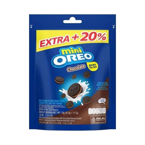 Ciastka kakaowe mini z nadzieniem o smaku czekoladowym Oreo 61,3 g