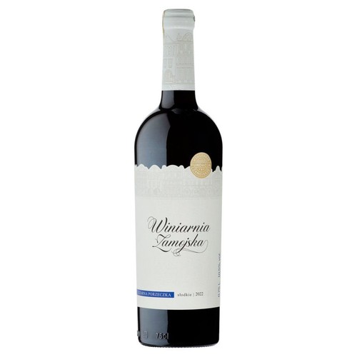 Wino polskie z czarnej porzeczki czerwone słodkie Winiarnia Zamojska 750 ml