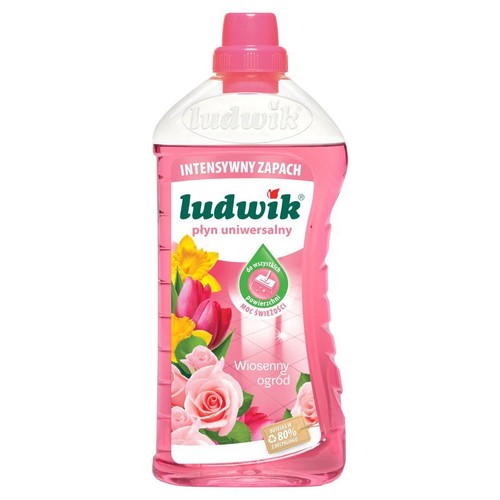 Uniwersalny płyn Ludwik o intensywnym zapachu. Do wszystkich powierzchni. Butelka z recyklingu.