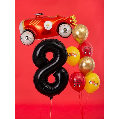 Balon foliowy Cyfra '8' 86cm czarny (1 op. / 1 szt.) PartyDeco 1 sztuka