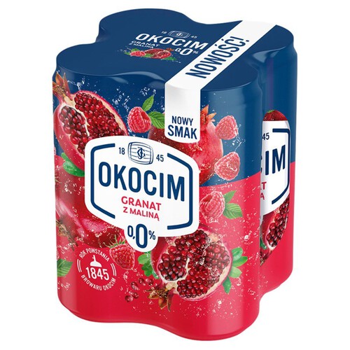 Piwo bezalkoholowe Granat z maliną  alk.0.0% obj.   Okocim 4 x 500 ml