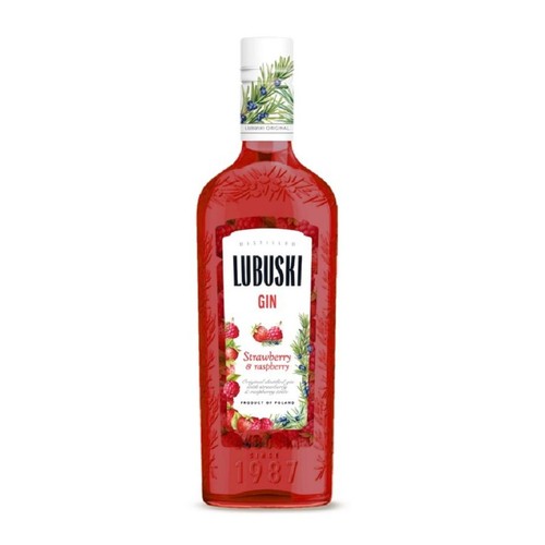 Gin smakowy Strawberry&Raspberry o smaku truskawek i malin alk. 37,5% obj. Lubuski 500 ml