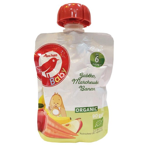 BIO Pouch jabłko marchew i banan po 6 miesicu Auchan 90 g