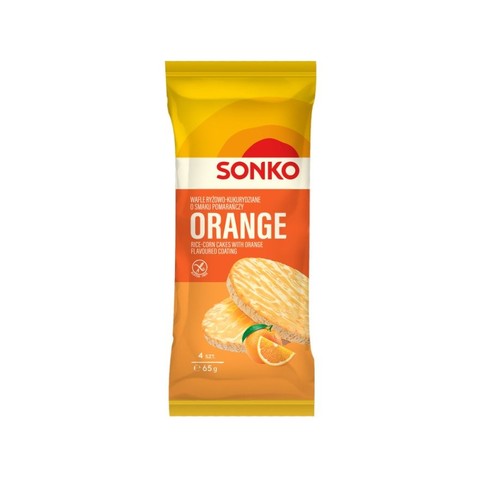 Wafle ryżowo-kukurydziane o smaku pomarańczy  Sonko 65 g