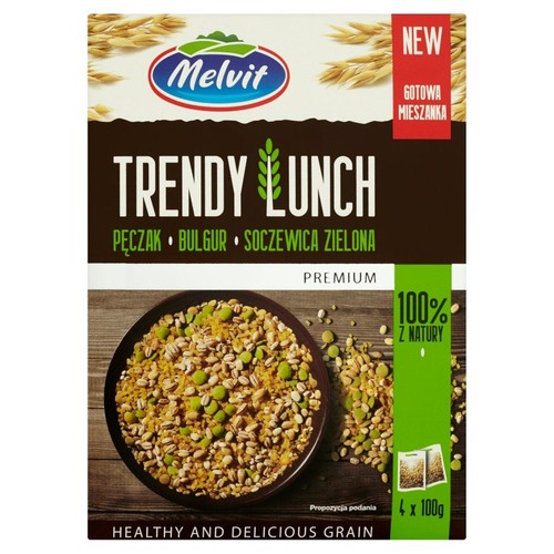 Trendy lunch pęczak, bulgur, soczewica zielona Melvit 4 x 100 g