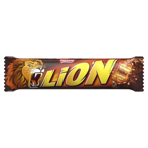 Baton z karmelem i płatkami pszennymi oblany mleczną czekoladą   Lion 42 g