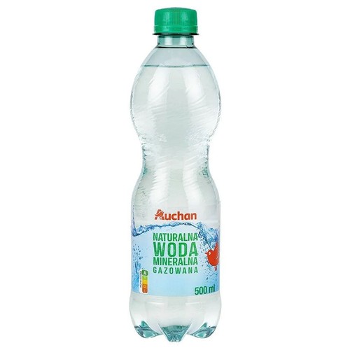Woda mineralna gazowana Auchan 0,5 l