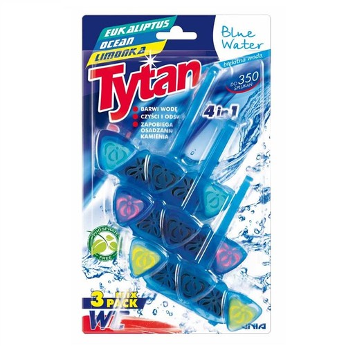 Mix-Pak Czterofunkcyjna zawieszka barwiąca wodę Blue Water Eukaliptus, Ocean, Limonka  Tytan 4 x 40 g