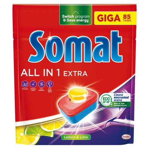 Tabletki do zmywarki All in 1 Extra Lemon Somat 85 tabletek