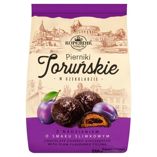 Pierniki Toruńskie w czekoladzie z nadzieniem śliwkowym   Kopernik 150 g