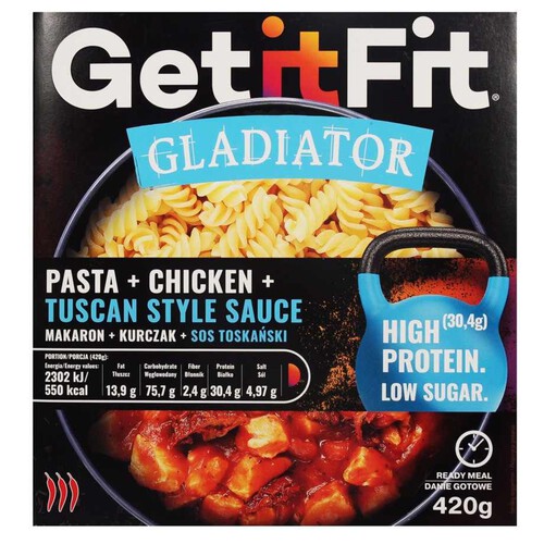 Gladiator makaron z kurczakiem i sosem toskańskim Get it Fit 420 g