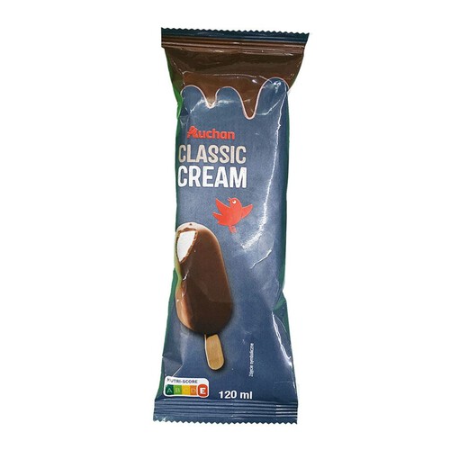 Lody śmietankowo waniliowe w czekoladzie mlecznej  Auchan 120 ml