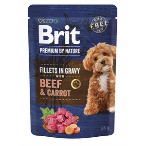 Karma mokra dla psa Premium by Nature wołowiną z marchewką Brit 85 g
