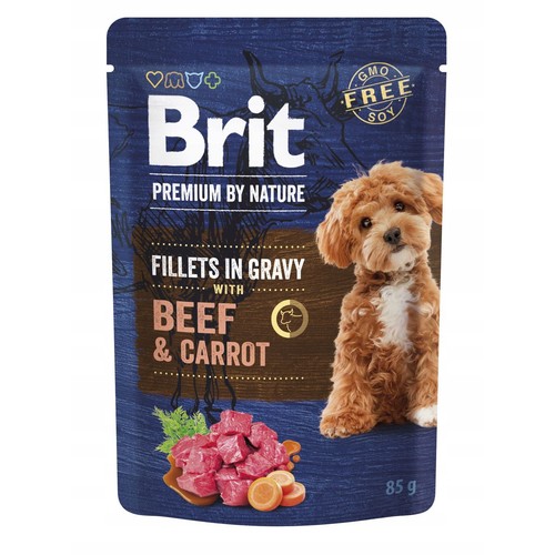 Karma mokra dla psa Premium by Nature wołowiną z marchewką Brit 85 g