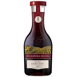 Wino mołdawskie czerwone półwytrawne alk. 12,5% obj. Mołdawska Dolina 1 l