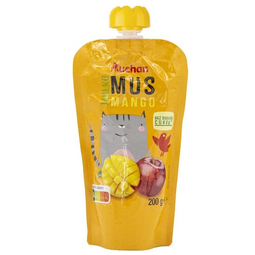 Mus jabłko - mango bez dodatku cukru Auchan 200 g