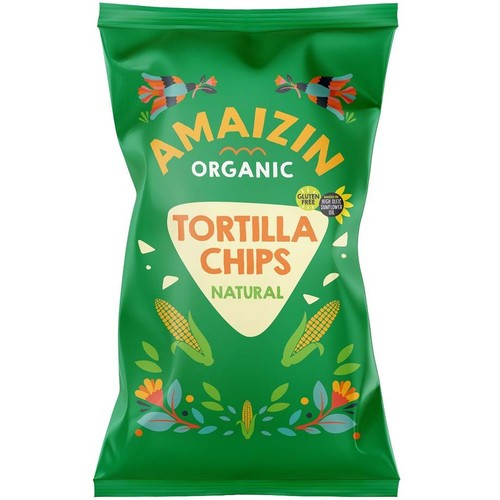 BIO Chipsy Tortilla kukurydziane solone bezglutenowe AMAIZIN 150 g