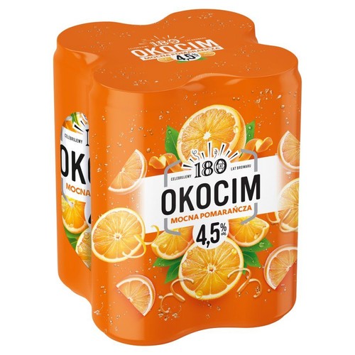 Piwo smakowe Mocna Pomarańcza alk. 4,5% obj. Okocim 4 x 500 ml
