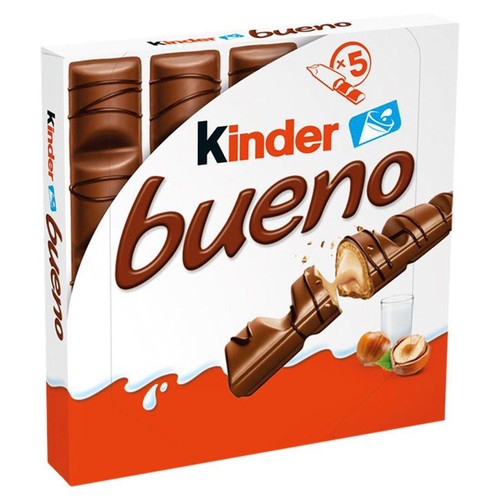 Bueno wafele czekoladowy wypełniony delikatnym mleczno-orzechowym nadzieniem Kinder 107,5 g
