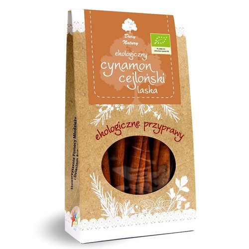 BIO Ekologiczny Cynamon cejloński laska Dary Natury 30 g