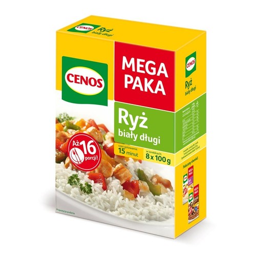 Ryż biały długi Cenos 8 x 100 g