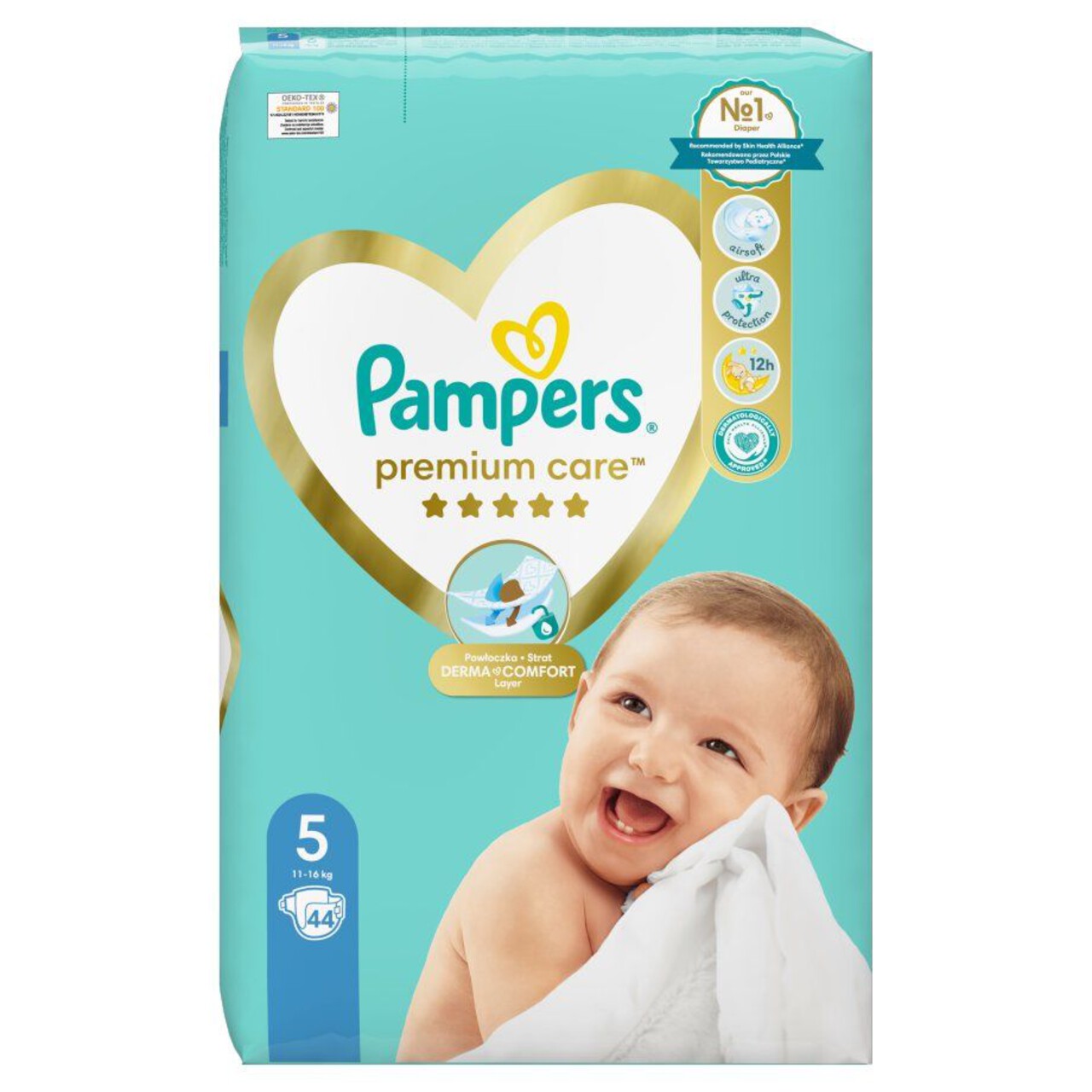 Pieluchy Premium Care 5 (11-25kg) Pampers 44 sztuki